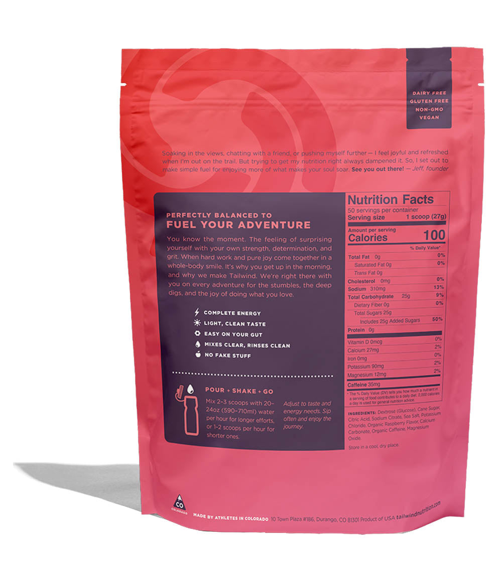 Caffeinated Endurance Fuel 50 SRV Bag Raspberry