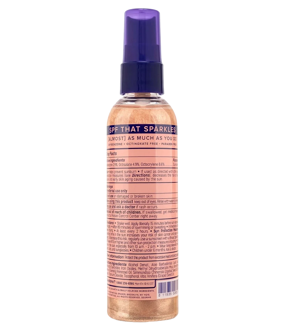 SPF 35 Glitter Spritz Rose Gold 3.8oz