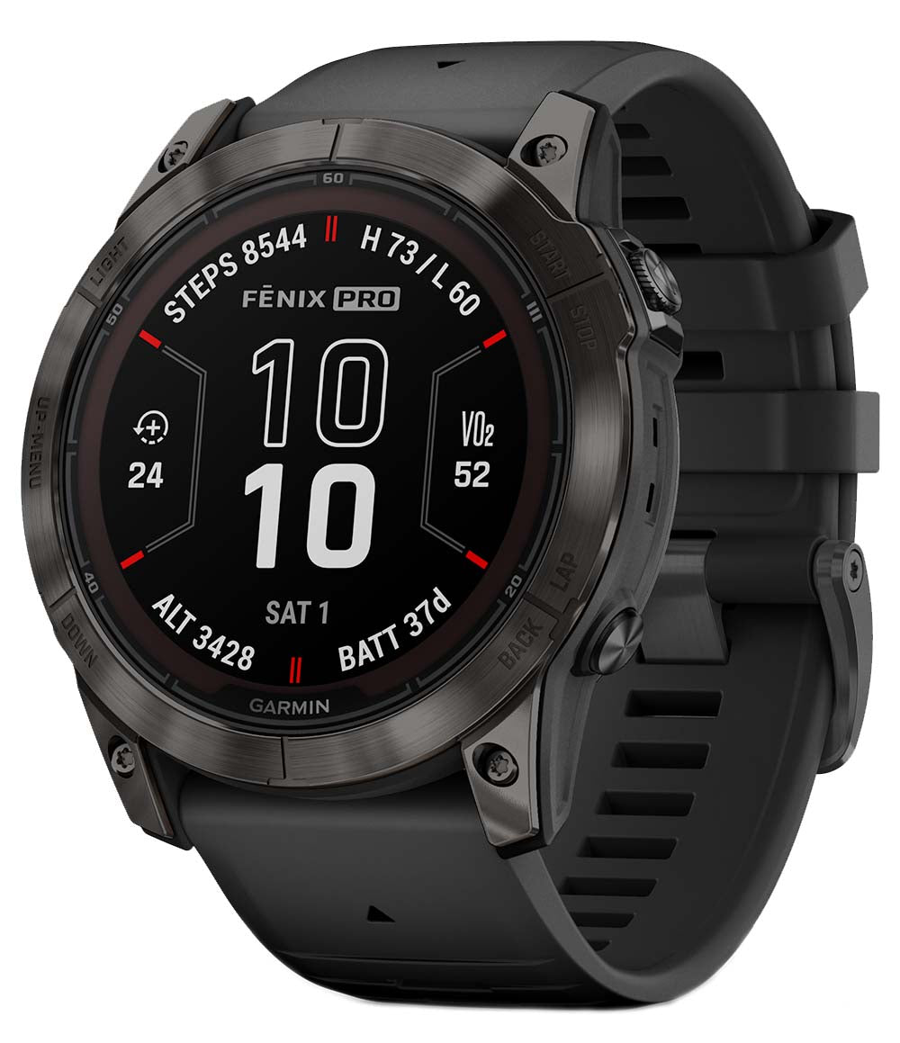 Fenix 7X Pro Saph Solar Crbn Gry Ti w/ Black Band