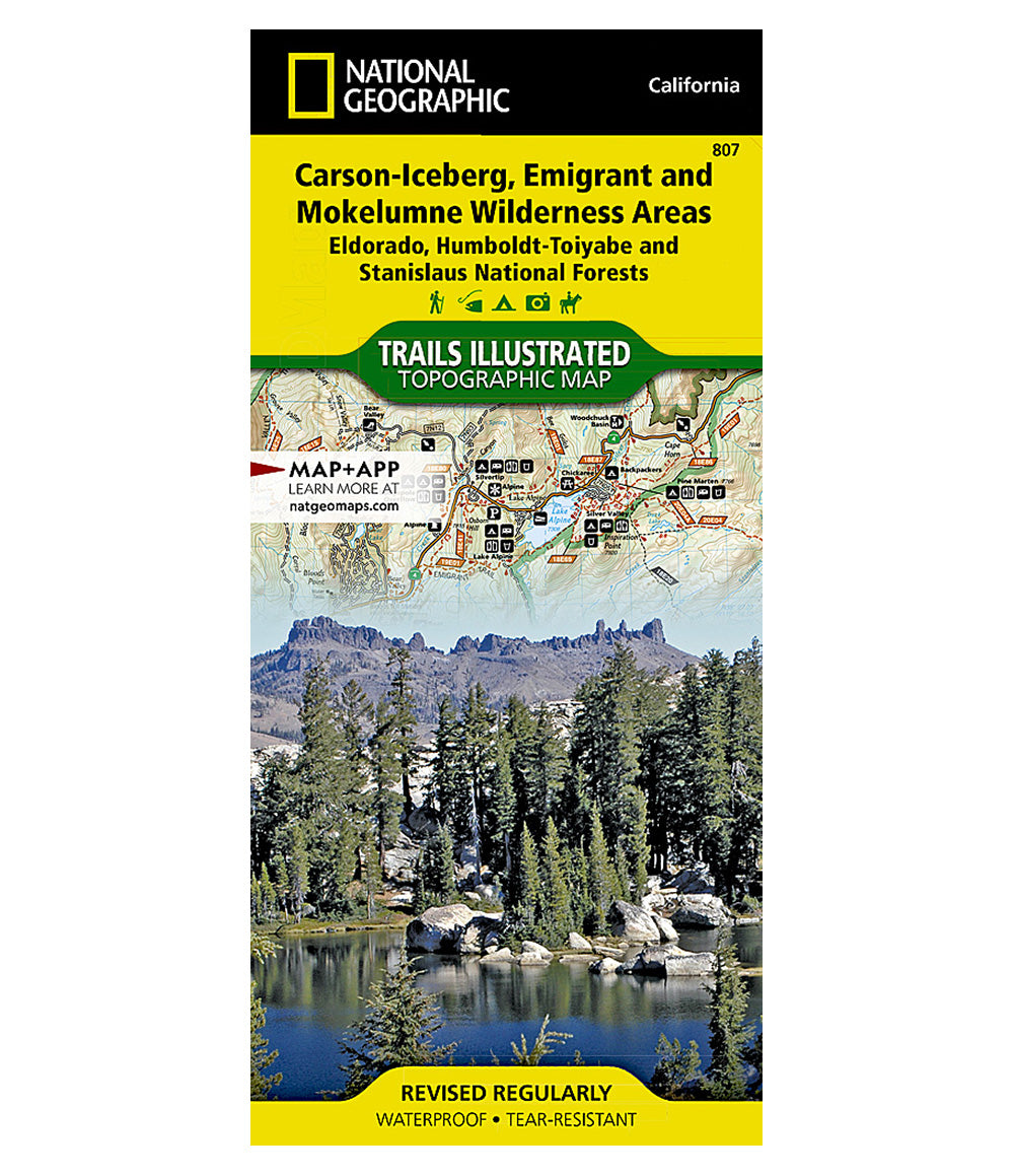 Carson-Iceberg/Emigrant/Mokeleumne Wilderness Map